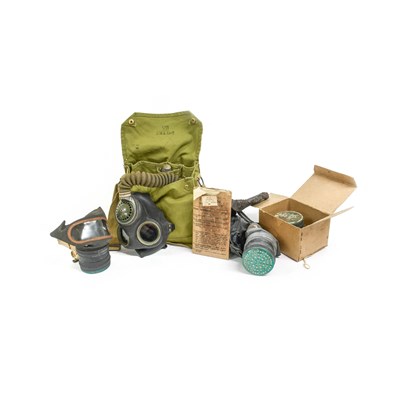 Lot 199 - Four Second World War Gas Masks, one in a...