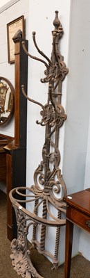 Lot 1299 - A Victorian Cast Iron Hall Stand, with wrythen...