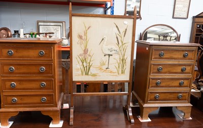 Lot 1306 - A Pair of Reproduction Cross Banded Yewwood...