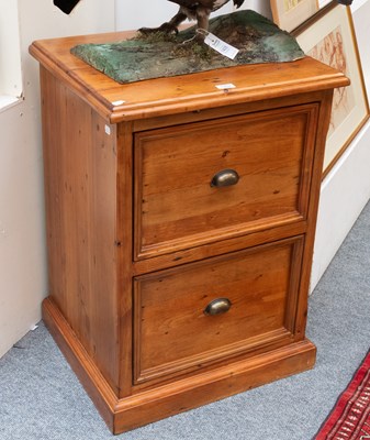 Lot 1352 - A Modern Reclaimed Wood Two Drawer Filing...