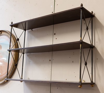 Lot 1355 - A 19th Century Brass and Mahogany Three Tier...
