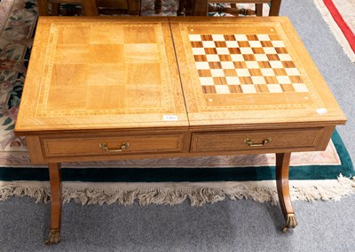 Lot 1363 - A Modern Inlaid and Crossbanded Oak Games...