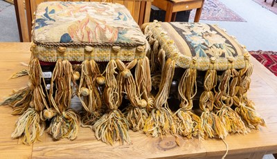 Lot 1369 - A Victorian Oak Stool, with bobbin turned legs...