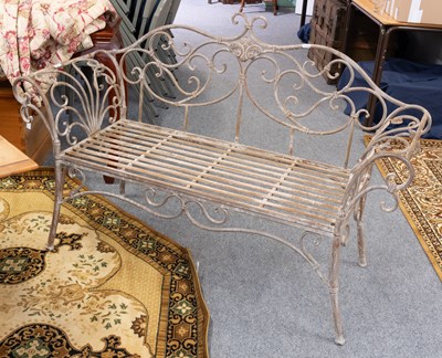 Lot 1376 - A Modern Painted Metal Garden Bench, 143cm by...