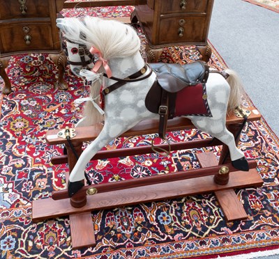 Lot 1395A - A Modern Dapple Grey Painted Wooden Rocking...