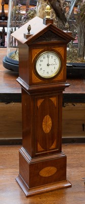 Lot 377 - A Small Longcase Clock Form Desk Timepiece,...
