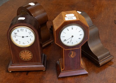 Lot 378 - Four Mahogany Inlaid Mantel Timepieces, early...