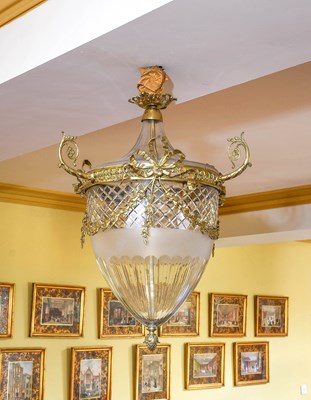 Lot 110 - A Louis XVI-Style Gilt Brass and Cut Glass...