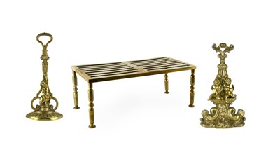 Lot 1127 - A Brass and Cast Iron Doorstop, 19th century,...