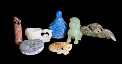 Lot 83 - A Chinese Lapis Lazuli Snuff Bottle and...