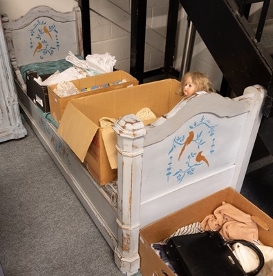 Lot 1203 - A Slender Single Bedstead, later grey painted...