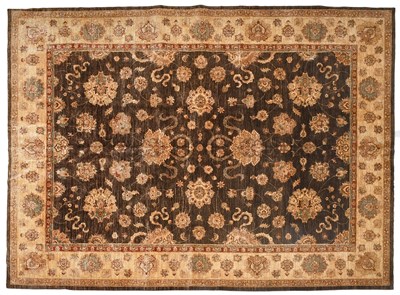 Lot 226 - Afghan Ziegler Carpet, Modern The chocolate...