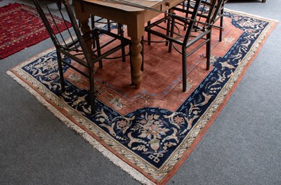 Lot 1137 - Ardabil Carpet, the plain teracotta field...