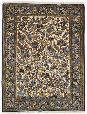 Lot 203 - Ghom Rug Central Iran, Circa 1970 The ivory...