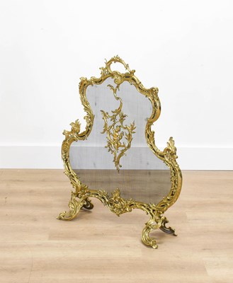 Lot 472 - A French Louis XV-Style Gilt-Brass Firescreen,...