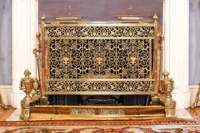Lot 1113 - A Louis XVI-Style Gilt Brass Fender, late...