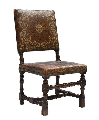 Lot 566 - A 17th Century Carved Walnut Side Chair,...