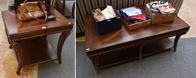 Lot 1210 - A Modern Elm and Mahogany Coffee Table in...