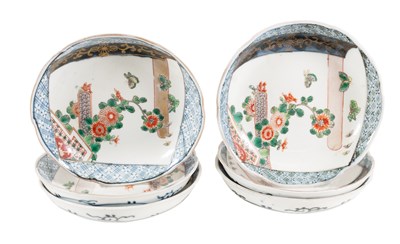 Lot 2 - A Set of Six Imari Porcelain Saucers, Edo...