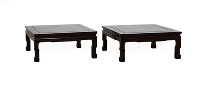 Lot 100 - A Pair of Chinese Hardwood Kang-Style Tables,...