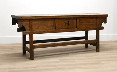 Lot 107 - A Chinese Elm Altar Table, 19th century, of...