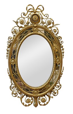 Lot 1143 - A Victorian Carved and Giltwood Marginal Oval...