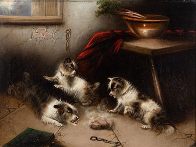 Lot 301 - Circle of Armfield (19th Century) Terriers in...