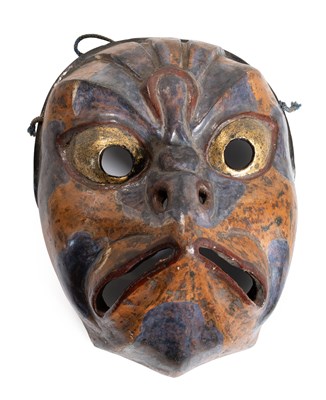 Lot 13 - A Japanese Lacquered Bugaku Mask of Korobase,...