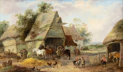 Lot 334 - Georgina Lara (fl. 1862-1871) Village scene...