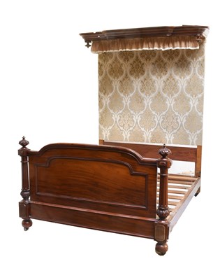 Lot 577 - A Victorian Mahogany Half Tester Bed, 3rd...
