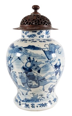 Lot 16 - A Chinese Porcelain Jar, Kangxi reign mark but...