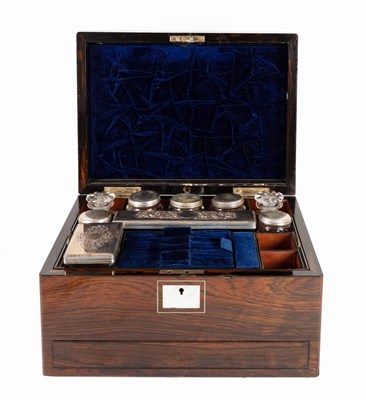 Lot 134 - A Victorian Rosewood Fitted Vanity Box, circa...