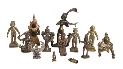 Lot 14 - An Indian Bronze Figural Oil Lamp, 19th...