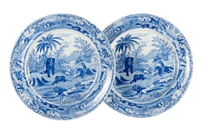 Lot 60 - A Pair of Spode Pearlware Plates, circa 1820,...