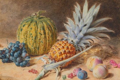 Lot 393 - William Henry Hunt (1790-1864) A still life of...