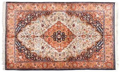 Lot 207 - Silk Kashmir Rug, 3rd Quarter 20th Century The...