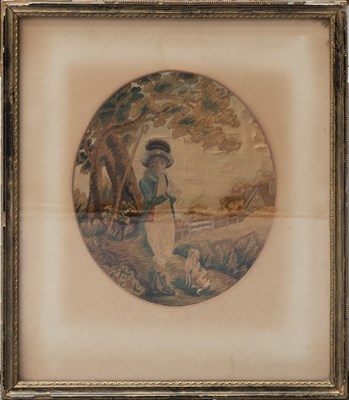 Lot 1031 - Pair of Georgian Silkwork Pictures,...