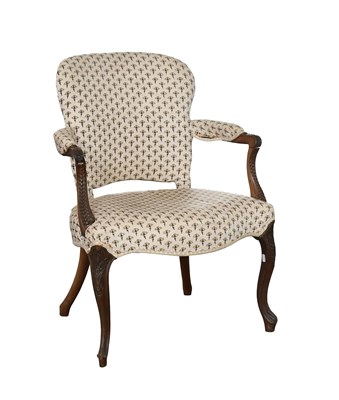 Lot 494 - A George III Carved Mahogany Armchair, in...