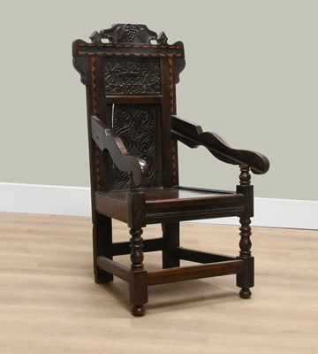 Lot 471 - A Joined Oak and Parquetry-Decorated Wainscot...
