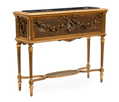 Lot 545 - A Giltwood and Cane Rectangular Planter,...