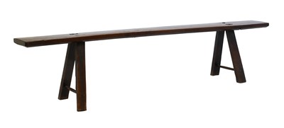 Lot 468 - A 19th Century Elm Pig Bench or Form, the...