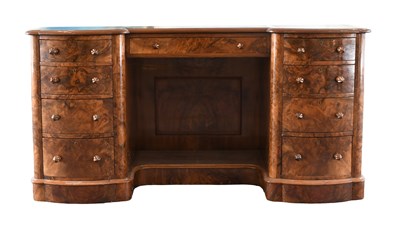 Lot 572 - A Victorian Figured Walnut Desk, circa 1870,...