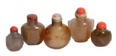 Lot 77 - A Chinese Agate Snuff Bottle and Hardstone...