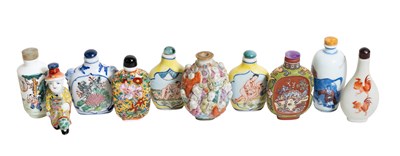 Lot 78 - A Chinese Porcelain Snuff Bottle and Hardstone...