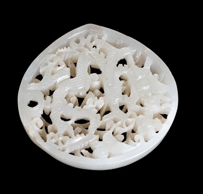Lot 90 - A Chinese Jade Plaque, Qing Dynasty, of...