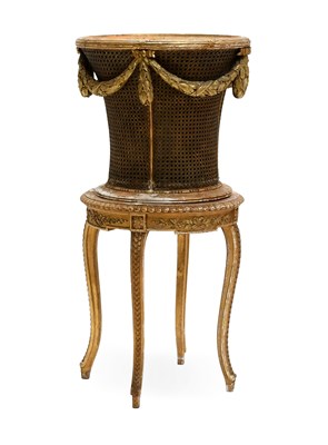 Lot 553 - A French Giltwood and Cane Jardiniere, early...