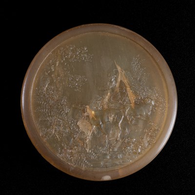 Lot 133 - A Pressed Horn Snuff Box and Cover, 19th...