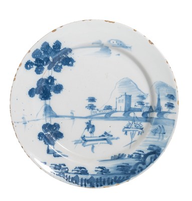 Lot 1227 - An English Delft Plate, probably Lambeth,...