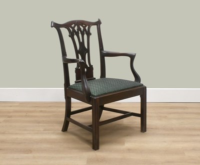 Lot 505 - A George III Carved Mahogany Open Armchair,...
