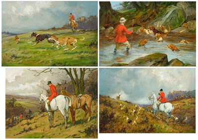 Lot 1055 - George Wright (1860-1942) Hare Coursing Fox...